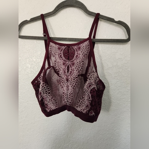 Victoria's Secret Burgundy Lace Bralette Women's Large Adjustable Straps